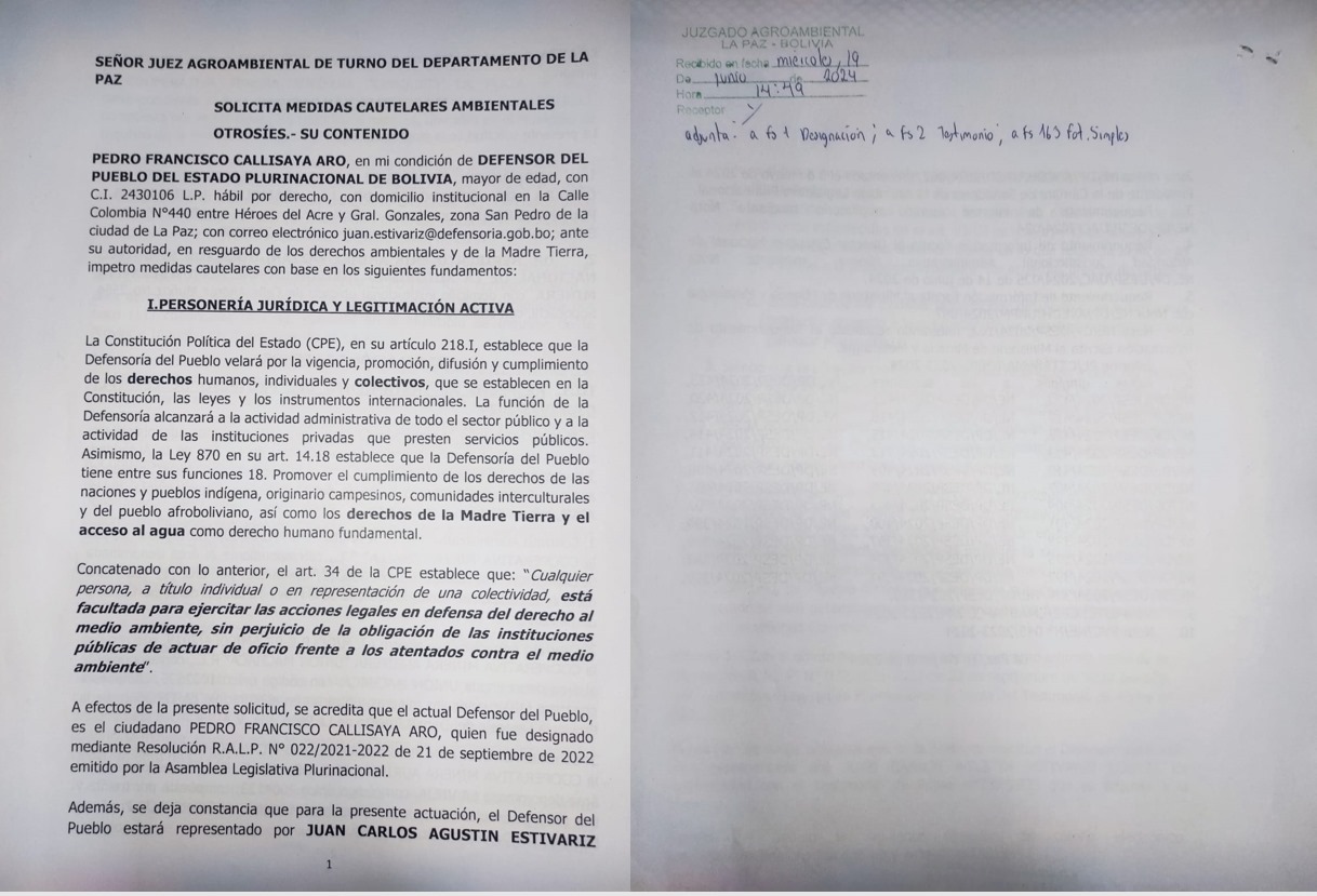 Por el acceso a la información en contratos mineros, Defensor del Pueblo solicita al Senado diferir tratamiento del proyecto de ley 036/2023-2024