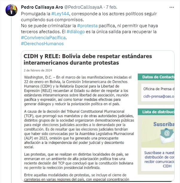 Defensor del Pueblo llama a los actores políticos cumplir sus compromisos luego de la promulgación de la Ley 1549